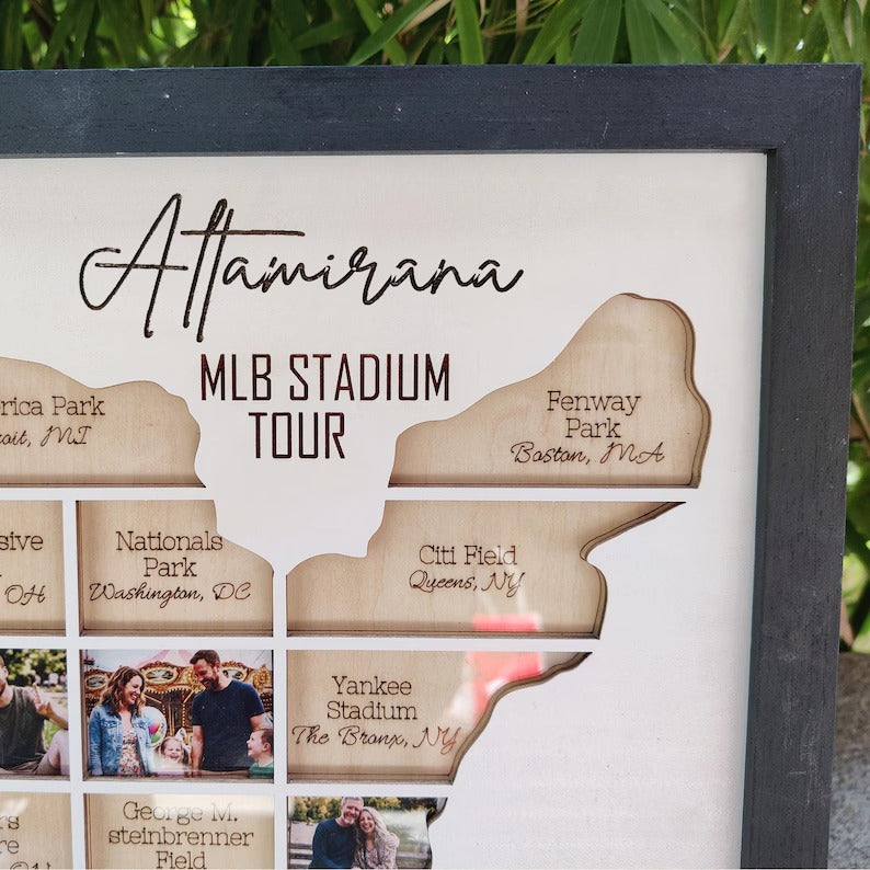 Personalized Baseball Stadium Map Photo Frame