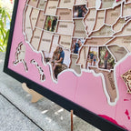 Personalized USA Photo Travel Map - Pink