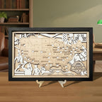 Personalized Basketball Arena Tracker Map with Nameplate – Natural Wood Background