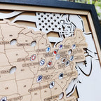 NFL Stadium Travel Tracker Map - Personalized Football Gift for Him - Mappae Pilot