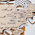 3D Wooden Football Stadium Map | NFL Bucket List Travel Tracker