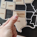 Personalized 50 States USA Travel Map - Custom Color Backboard