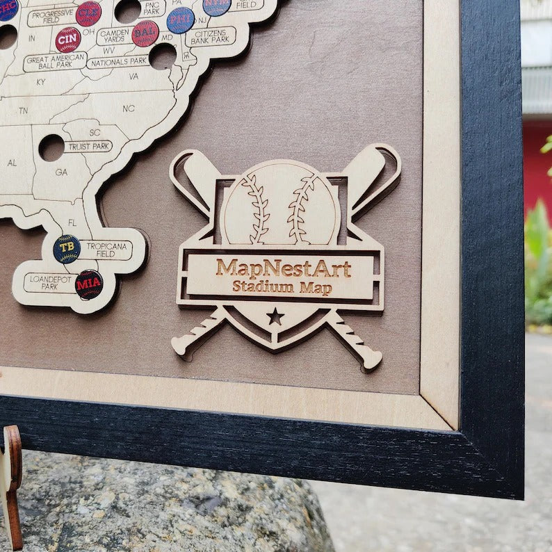 Personalized Baseball Stadium Map | Father's Day Gift for Sports Fans
