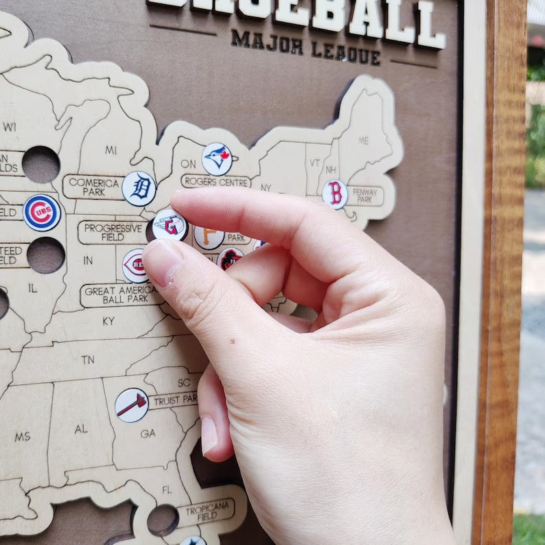 Personalized Baseball Stadium Map | Retirement Gifts