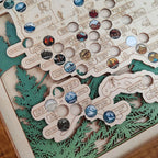 National Park Travel Map - 63 Parks Push Pin Map(Forest）