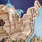 Personalized USA Photo Travel Map - Dark Blue