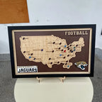 Personalized NFL Stadium Tracker Map with Team Pins