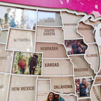 Personalized USA Photo Travel Map - Pink