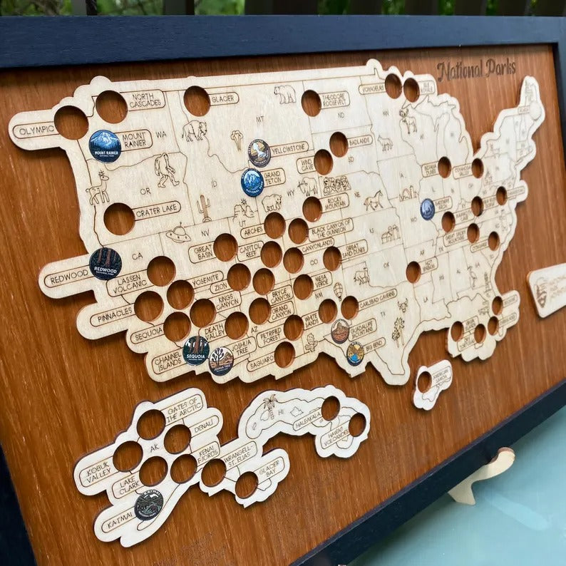 Custom National Park Map - Framed Wall Art & National Park Visitor Decor