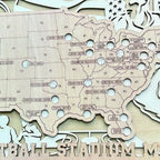 Personalized Basketball Arena Tracker Map – Natural Wood Background