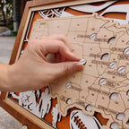 Football Baseball Stadium Map, Wood NFL Stadium Tracker