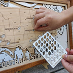 Football Stadium Map Tracker, Custom Wood Art