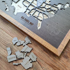 Personalized USA States Puzzle Map(Black Oak)