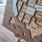 Personalized USA States Puzzle Map(Dark Walnut)