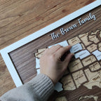 Personalized USA States Puzzle Map(Dark Walnut)