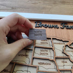Personalized USA States Puzzle Map(Walnut)