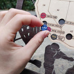 3D Cutout Wooden MLB Stadium Map with Engraved Nameplate & Team Pins