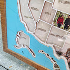 Personalized USA Photo Travel Map - Dark Blue