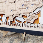 3D Wooden Football Stadium Map | NFL Bucket List Travel Tracker