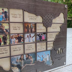 Personalized MLB Stadium Map Photo Frame(Laser Engraved Text)