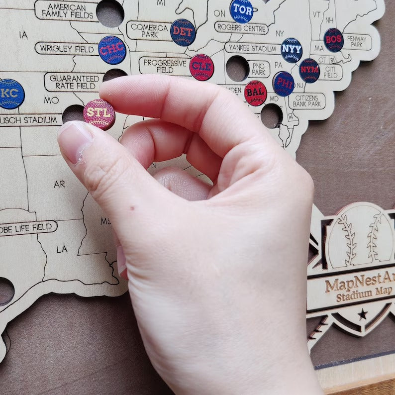 Personalized Baseball Stadium Map | Father's Day Gift for Sports Fans