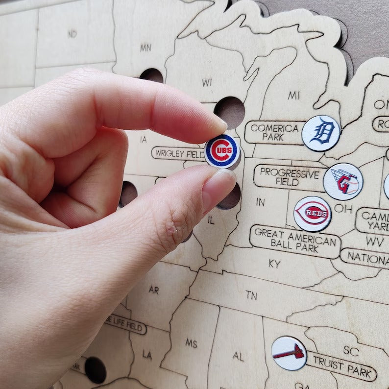 Personalized Baseball Stadium Map | Retirement Gifts