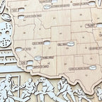 Personalized Hockey Arena Tracker Map – Natural Wood Background