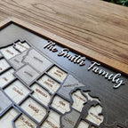 Personalized USA States Puzzle Map(Black Oak)