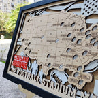 Football Stadium Map Tracker, Custom Wood Art