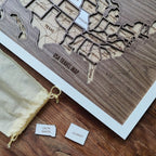 Personalized USA States Puzzle Map(Dark Walnut)