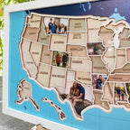 Personalized USA Photo Travel Map - Dark Blue