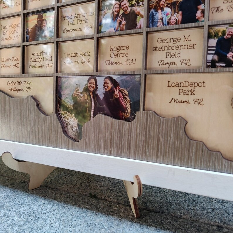 Personalized Baseball Stadium Map Photo Frame