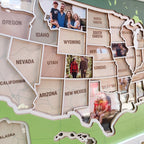 Personalized USA Photo Travel Map - Green