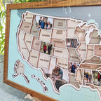 Personalized USA Photo Travel Map - Light Blue