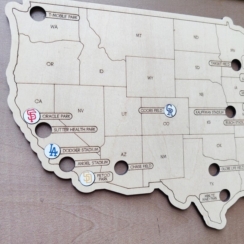 Personalized Baseball Stadium Map | Retirement Gifts