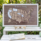 Personalized USA States Puzzle Map(Dark Walnut)
