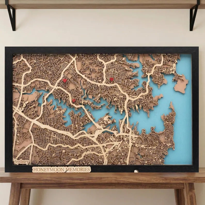 Wooden City Map - Sydney