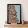 Wooden City Map - Chicago