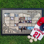 Personalized MLB Stadium Map Photo Frame(Laser Engraved Text)
