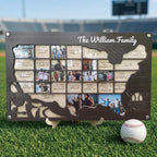 Personalized MLB Stadium Map Photo Frame(3D Raised Lettering)
