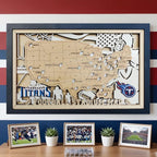 Football Stadium Map Tracker, Custom Wood Art