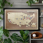 Personalized Baseball Stadium Map | Father's Day Gift for Sports Fans