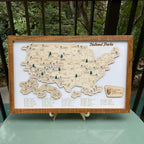 Personalized 2D National Parks Map with Nameplate(White)