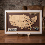 Personalized NFL Stadium Tracker Map with Team Pins