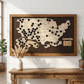 Wooden US National Parks Map - Custom Camping Tracker Wall Art