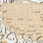 Personalized Basketball Arena Tracker Map with Nameplate – Natural Wood Background