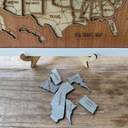 Personalized USA States Puzzle Map(Walnut)