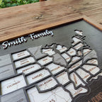 Personalized USA States Puzzle Map(Black Oak)