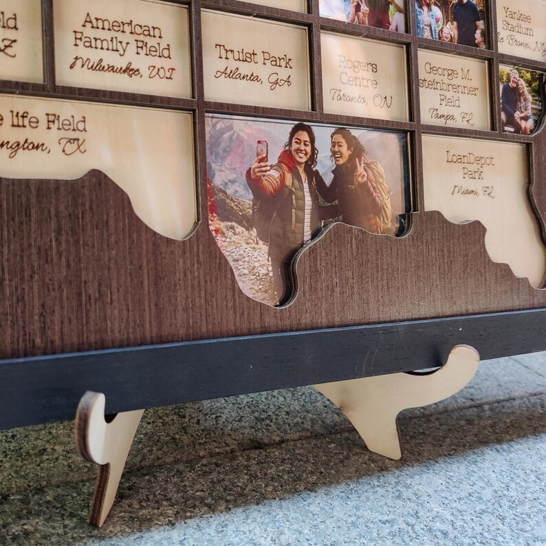 Personalized Baseball Stadium Map Photo Frame