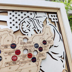 Personalized Wooden MLB Stadium Map with Colorful MLB Team Pins